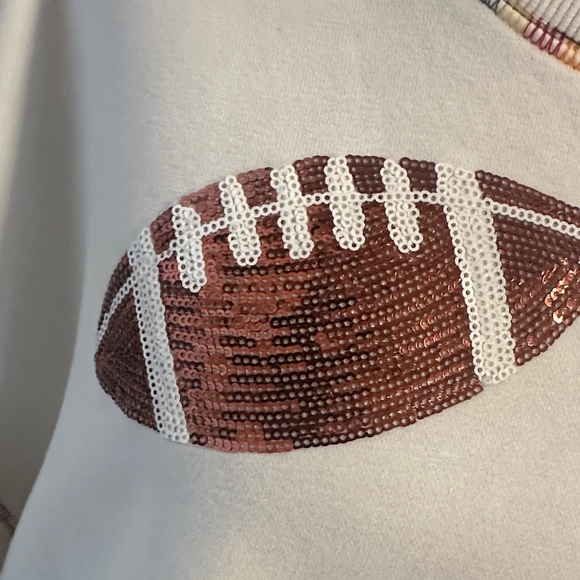 Women's Sporty Football Print Crew Neck Sweatshirt - Picture 6 of 7